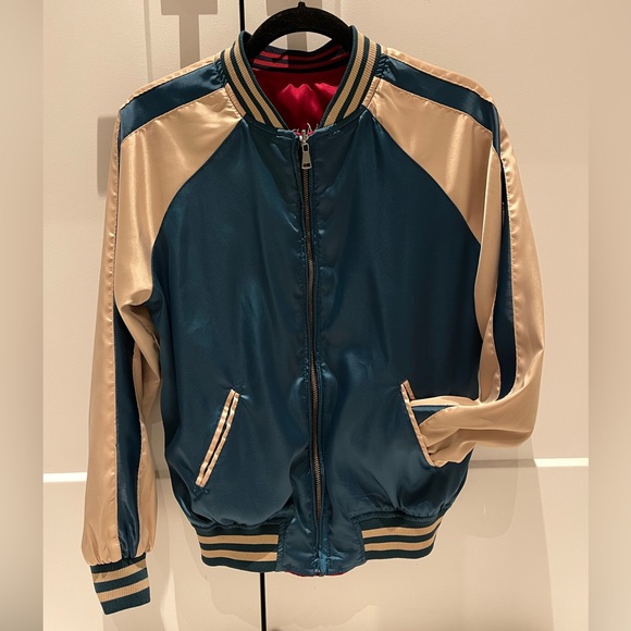 Revertible Satin Baseball Jacket - Picture 2 of 2